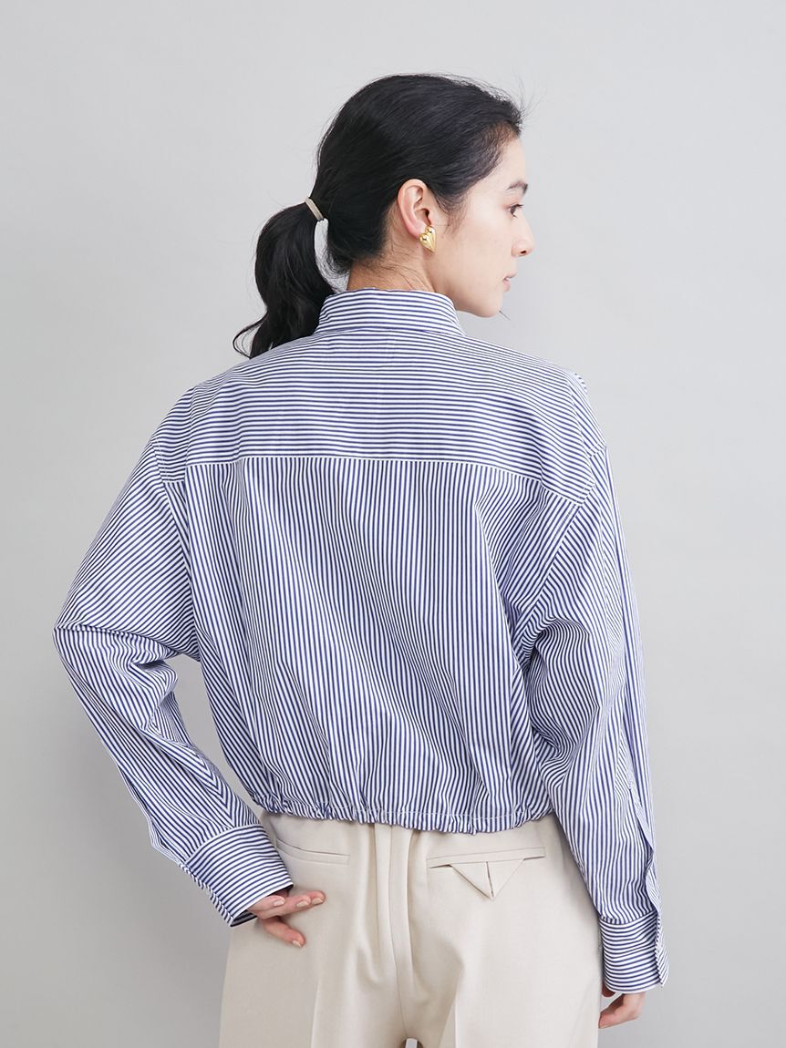 Mila Owen「ストライプドロストショートシャツ」|シャツ・ブラウス|