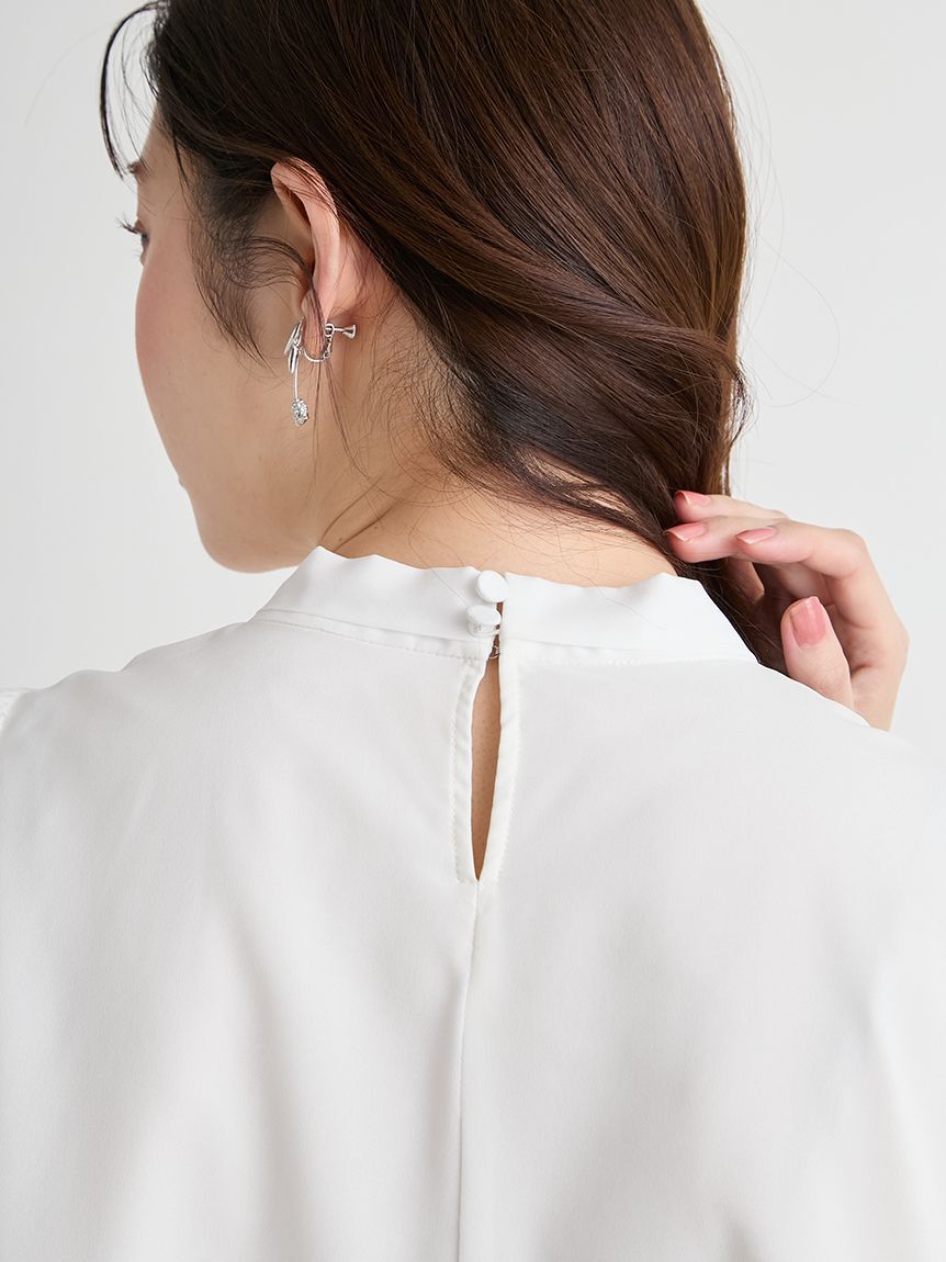 CELFORD「【洗える】ボウタイリボンハーフスリーブブラウス」|シャツ・ブラウス|