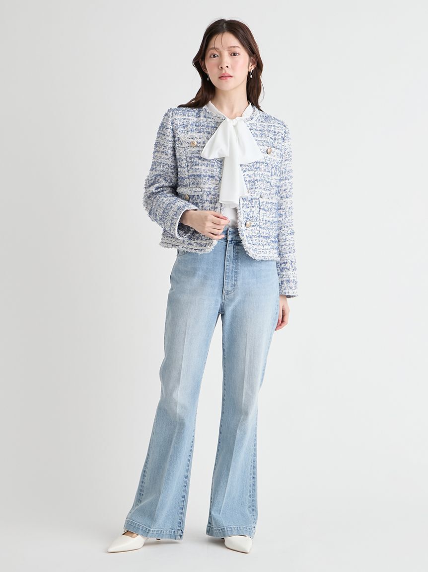 CELFORD「【洗える】ボウタイリボンハーフスリーブブラウス」|シャツ・ブラウス|