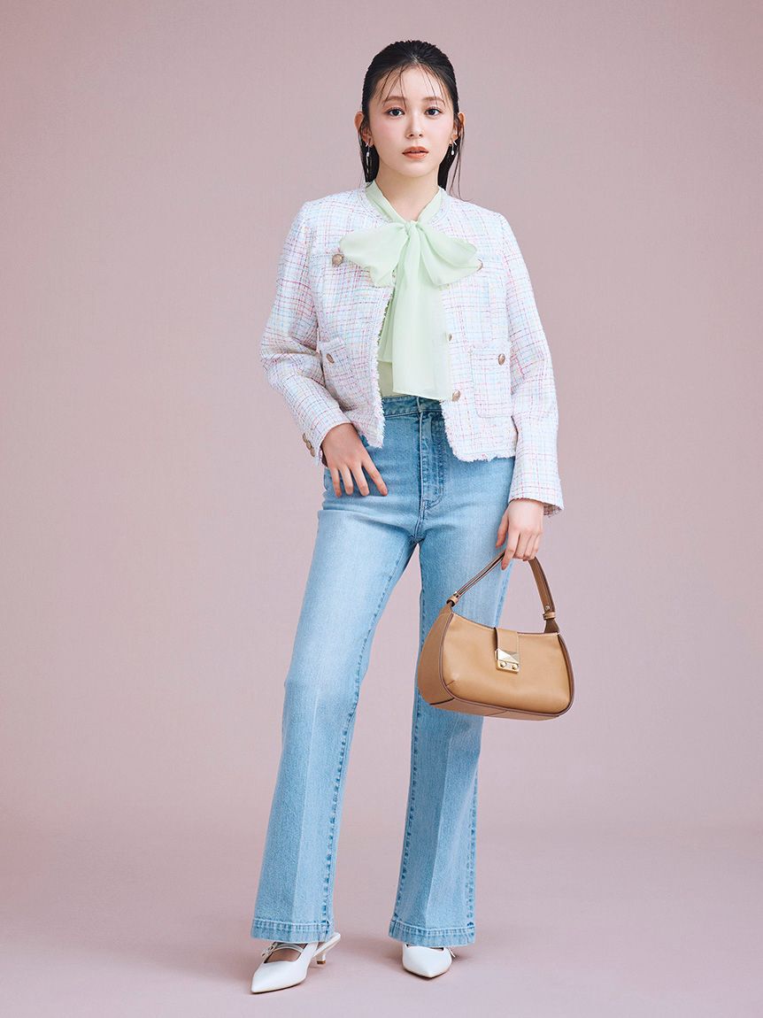 CELFORD「【洗える】ボウタイリボンハーフスリーブブラウス」|シャツ・ブラウス|