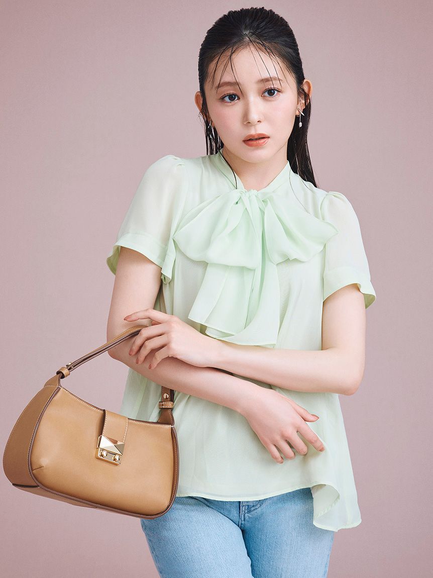 CELFORD「【洗える】ボウタイリボンハーフスリーブブラウス」|シャツ・ブラウス|LIME