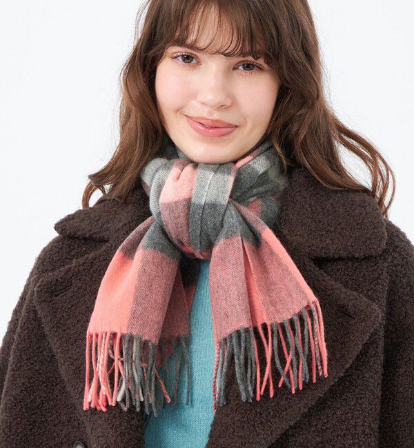 MACKINTOSH PHILOSOPHY「ウォッシャブルカシミヤチェックマフラー」|マフラー|チャコールグレー