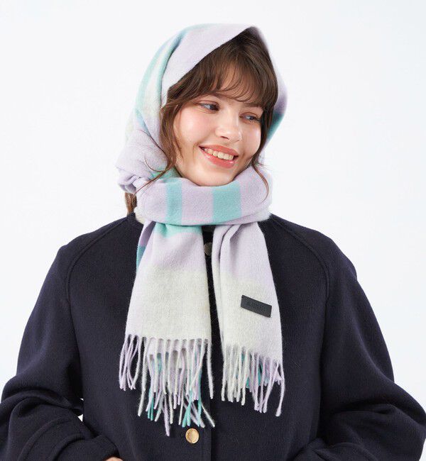 MACKINTOSH PHILOSOPHY「ウォッシャブルカシミヤチェックマフラー」|マフラー|パープル