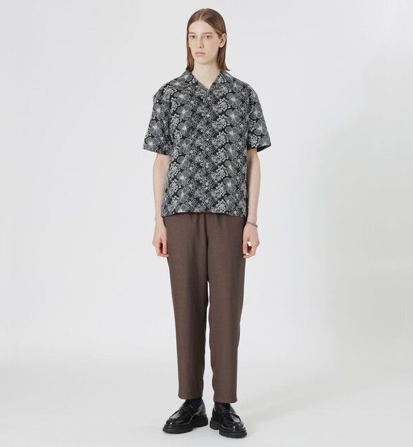  「フラワーエンブロイダリーオープンカラーショートスリーブシャツ」|シャツ・ブラウス|