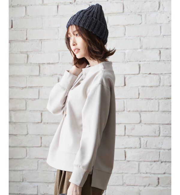 ikka「【親子おそろい】GOKU楽 カットスエードスピンドルプルオーバー」|パーカー|