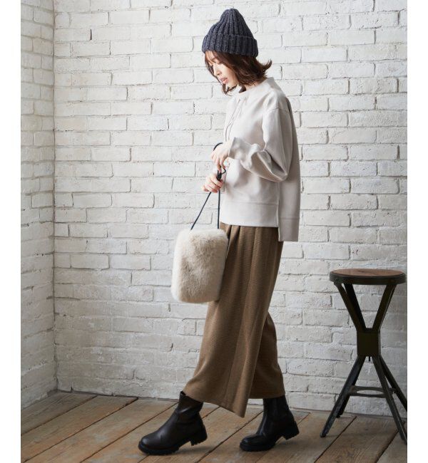 ikka「【親子おそろい】GOKU楽 カットスエードスピンドルプルオーバー」|パーカー|