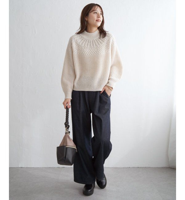 ikka「求心編みニットプルオーバー」|プルオーバー|