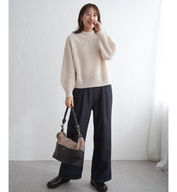 ikka「求心編みニットプルオーバー」|プルオーバー|