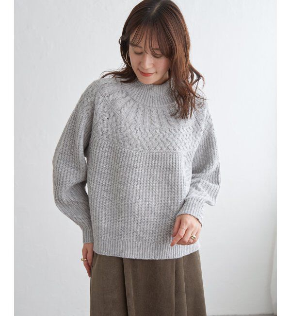 ikka「求心編みニットプルオーバー」|プルオーバー|