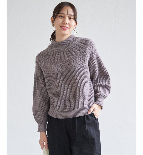 ikka「求心編みニットプルオーバー」|プルオーバー|