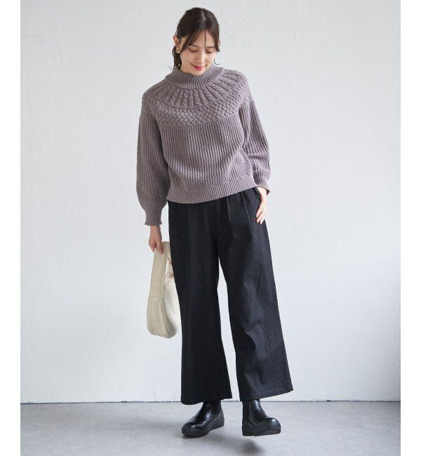 ikka「求心編みニットプルオーバー」|プルオーバー|