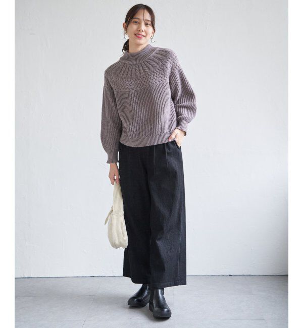 ikka「求心編みニットプルオーバー」|プルオーバー|