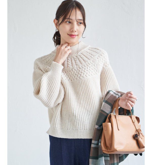 ikka「求心編みニットプルオーバー」|プルオーバー|
