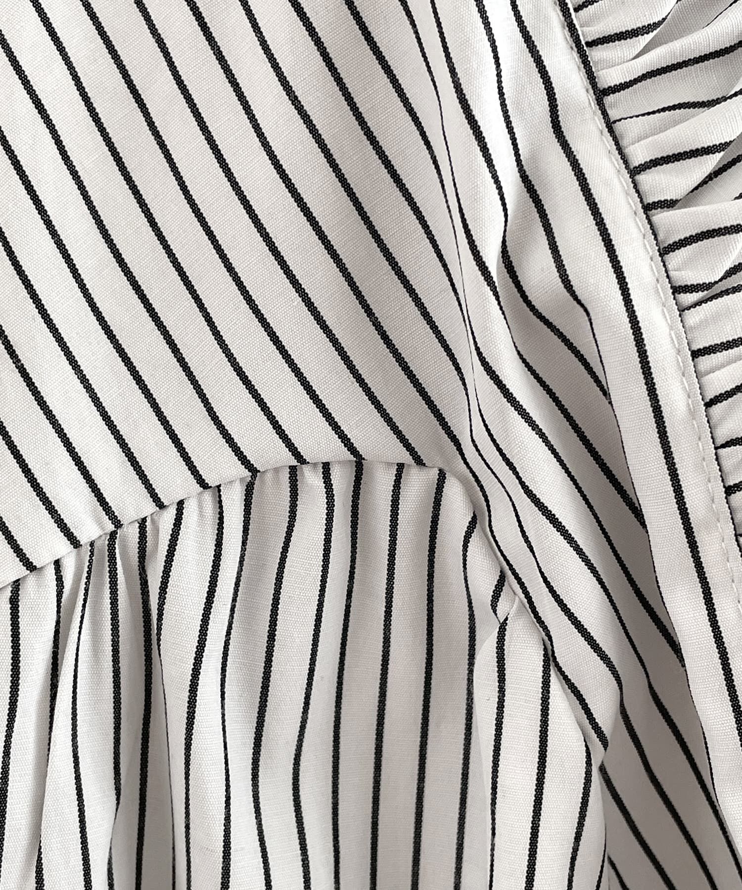 STYLE DELI「ストライプ柄ヨーク装飾バンドカラーシャツ」|シャツ・ブラウス|