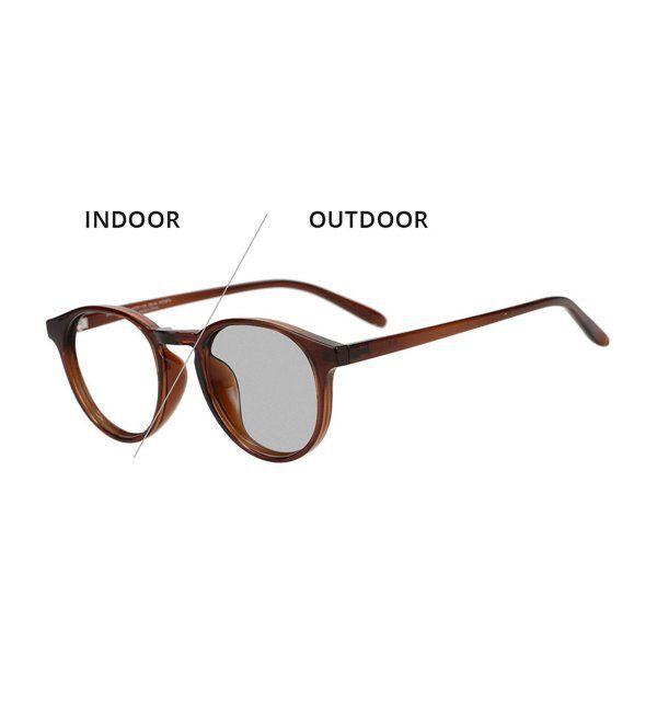  「【WEB限定】ボストン型 調光サングラス | カラーレンズ 軽量 紫外線対策 UVカット レンズの色が変わる」|サングラス|