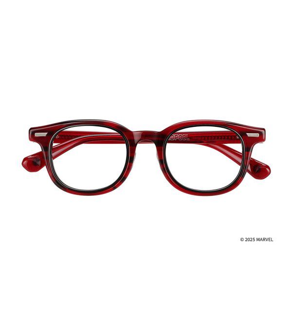  「MARVEL COLLECTION【デッドプール モデル】 ウェリントン型 メガネ | 伊達メガネ 度付き   レンズ交換券付」|メガネ|