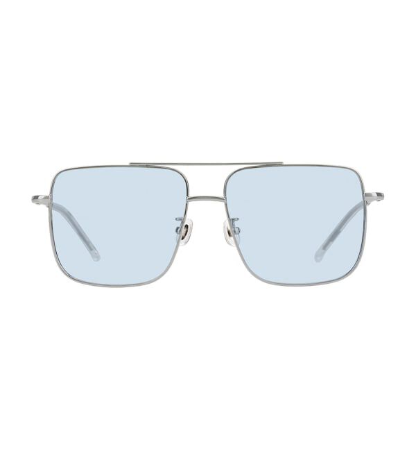  「SUNCUTGlasses/UV100%CUT ウェリントン型 サングラス | メタルフレーム カラーレンズ  紫外線対策」|サングラス|シルバー