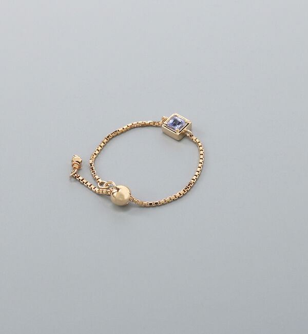 JUPITER「【K10】天然石チェーンリング/12月誕生石/タンザナイト」|リング|