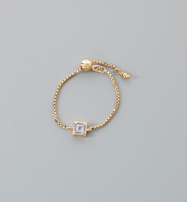 JUPITER「【K10】天然石チェーンリング/12月誕生石/タンザナイト」|リング|