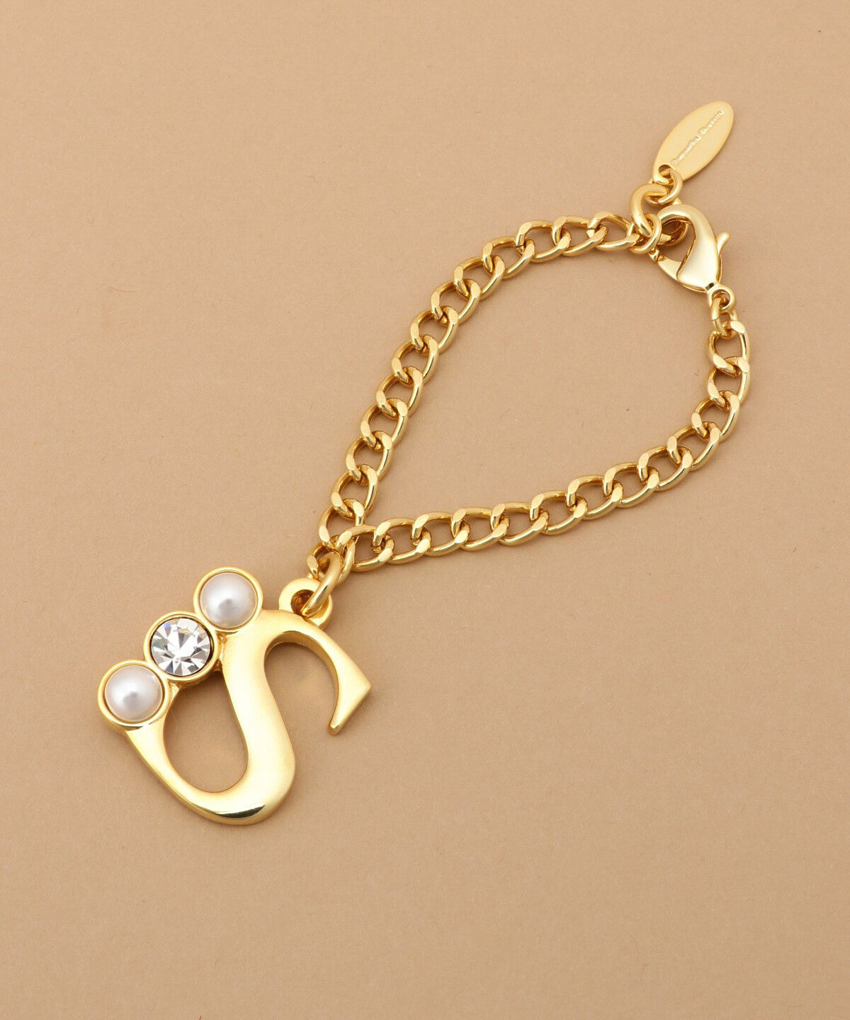 Samantha Thavasa「ビジューイニシャル バッグチャーム S」|チャーム・キーホルダー|ゴールド