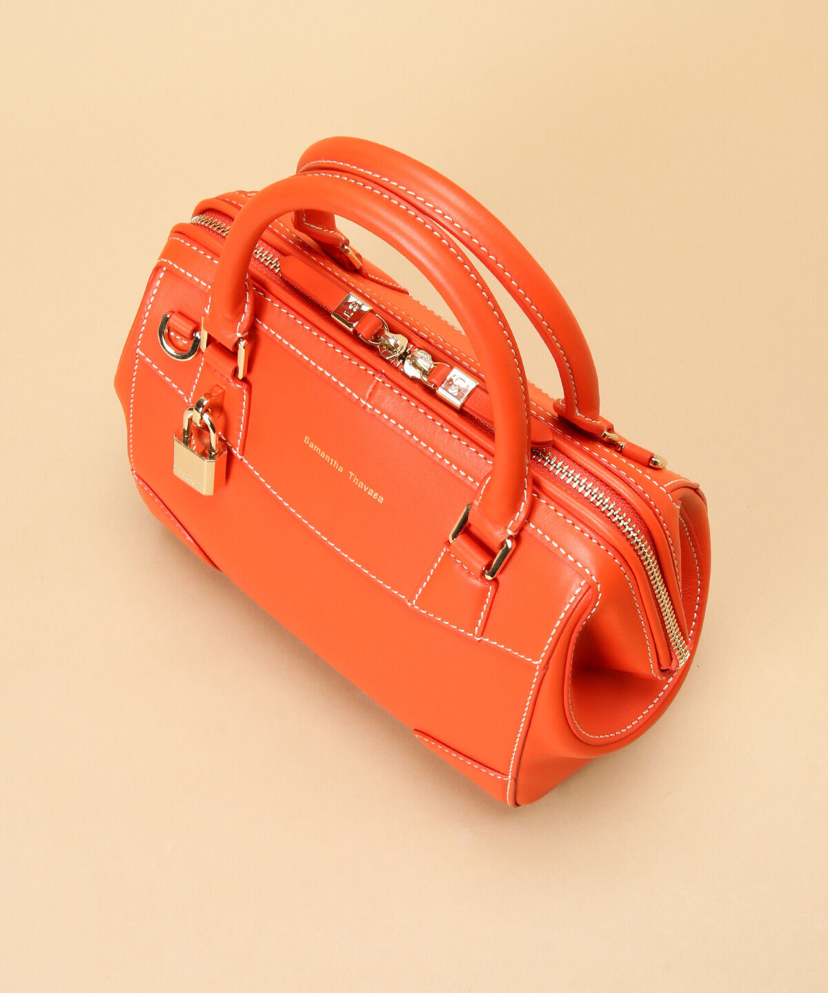 Samantha Thavasa「イタリアンカーフレザー ボストンバッグ 大サイズ」|ハンドバッグ|