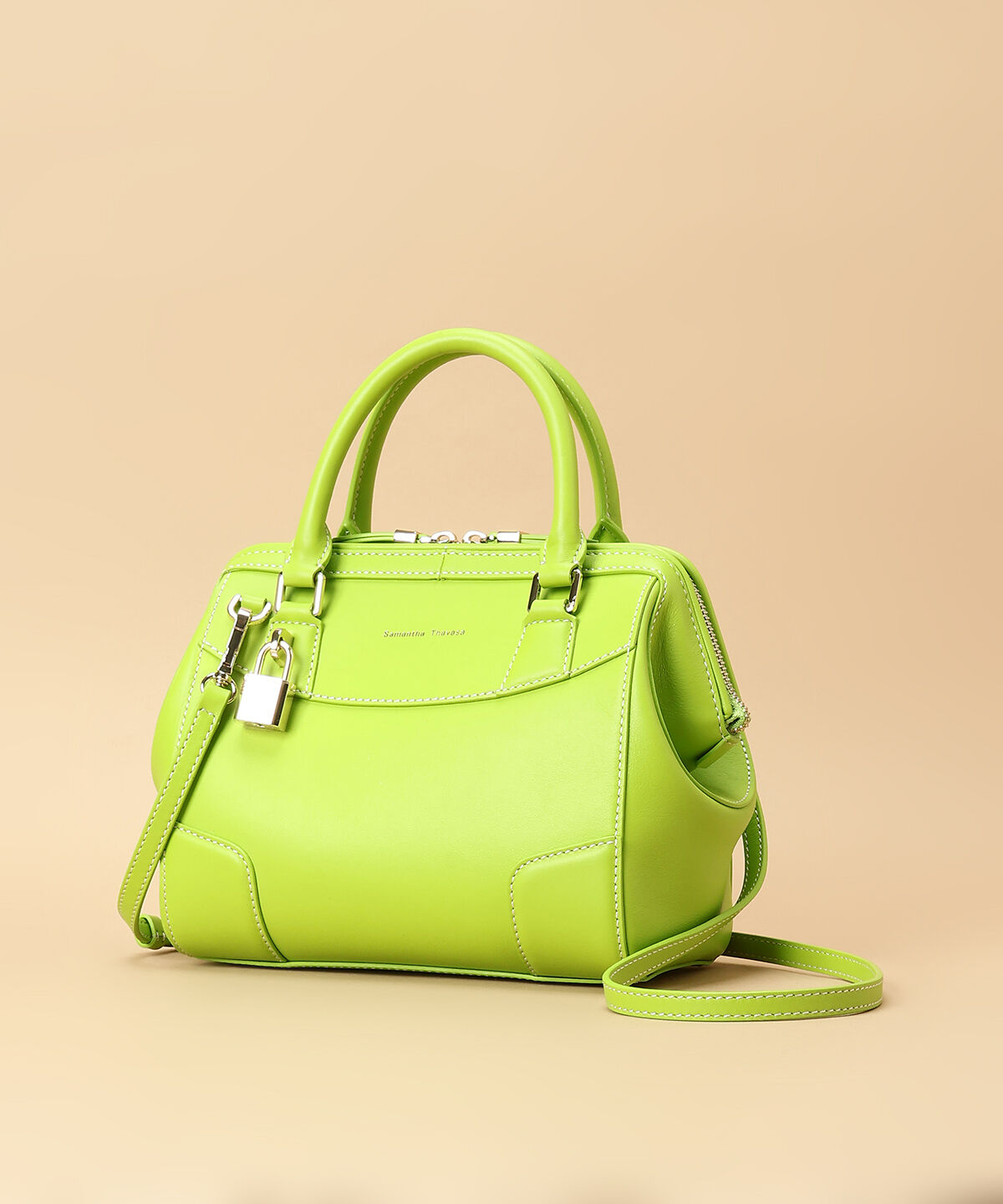 Samantha Thavasa「イタリアンカーフレザー ボストンバッグ 大サイズ」|ハンドバッグ|