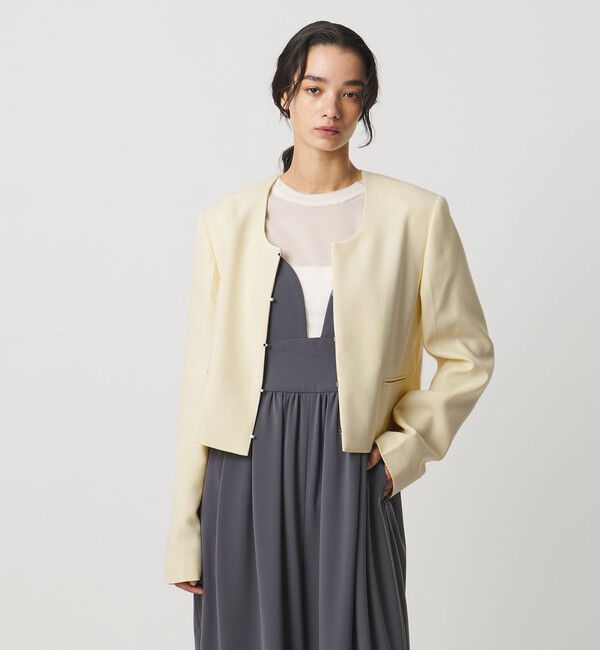 AEWEN MATOPH「＜AEWEN MATOPH＞Uネックショートジャケット」|ノーカラージャケット|