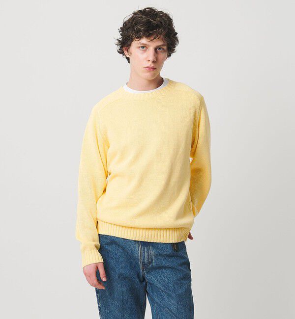 UNITED ARROWS「テープヤーン 天竺編み  クルーネック サマーニット」|ニット・セーター|YELLOW
