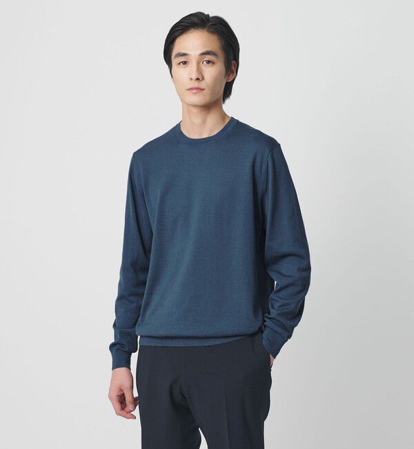 UNITED ARROWS「コットン ハイゲージ クルーネック ニット」|ニット・セーター|COBALT