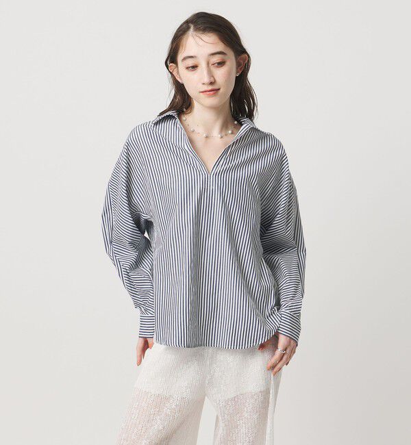 UNITED ARROWS「＜TICCA＞ストライプ スキッパー シャツ」|シャツ・ブラウス|