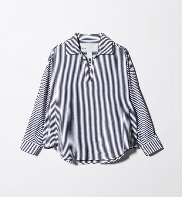 UNITED ARROWS「＜TICCA＞ストライプ スキッパー シャツ」|シャツ・ブラウス|