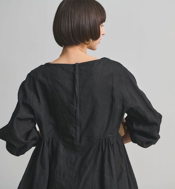 UNITED ARROWS「リネン スキッパー ペプラム ブラウス ‐ウォッシャブル‐」|シャツ・ブラウス|