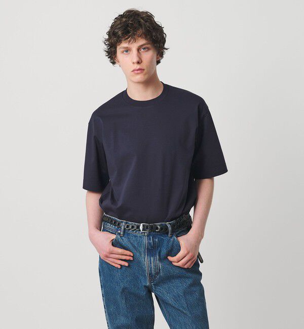 UNITED ARROWS「ポンチ Tシャツ デオドラント  抗菌防臭 接触冷感」|Tシャツ・カットソー|NAVY