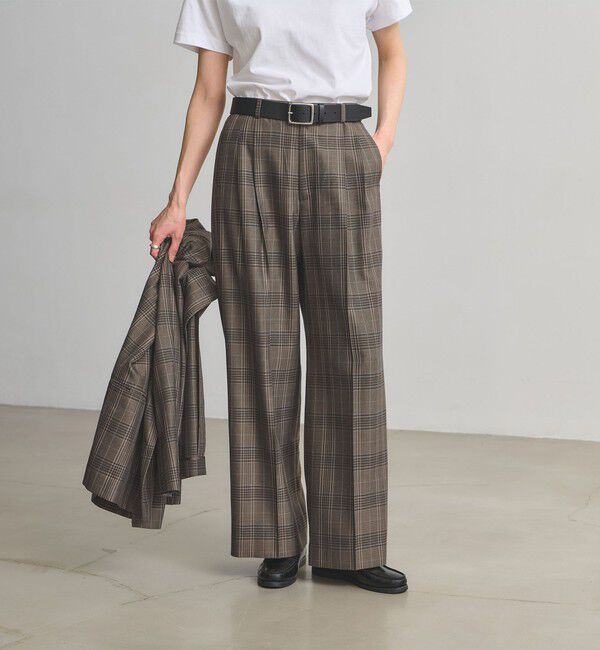 UNITED ARROWS「2タック ストレート ワイド パンツ」|スラックス|