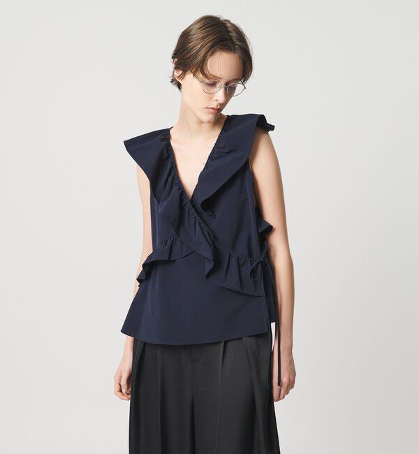AEWEN MATOPH「＜AEWEN MATOPH＞フリルカシュクールノースリーブブラウス ‐ ウォッシャブル ‐」|シャツ・ブラウス|