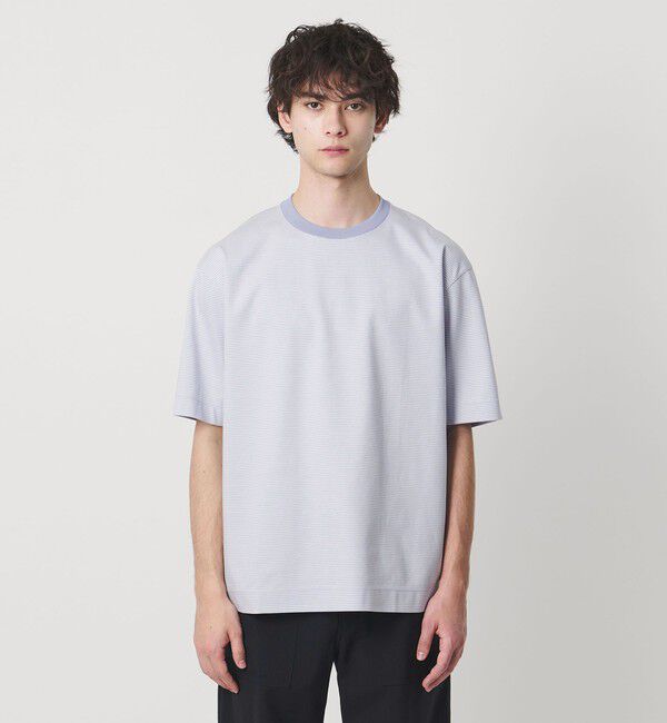 UNITED ARROWS「ポンチボーダー Tシャツ デオドラント 抗菌防臭 接触冷感」|Tシャツ・カットソー|