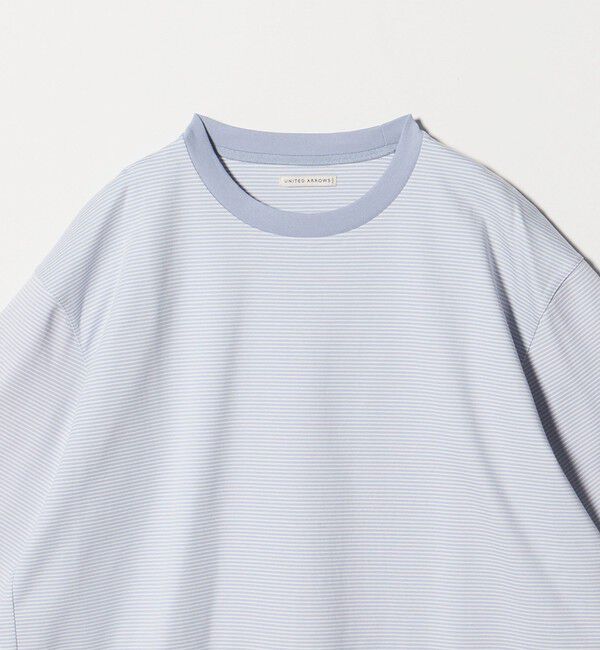 UNITED ARROWS「ポンチボーダー Tシャツ デオドラント 抗菌防臭 接触冷感」|Tシャツ・カットソー|