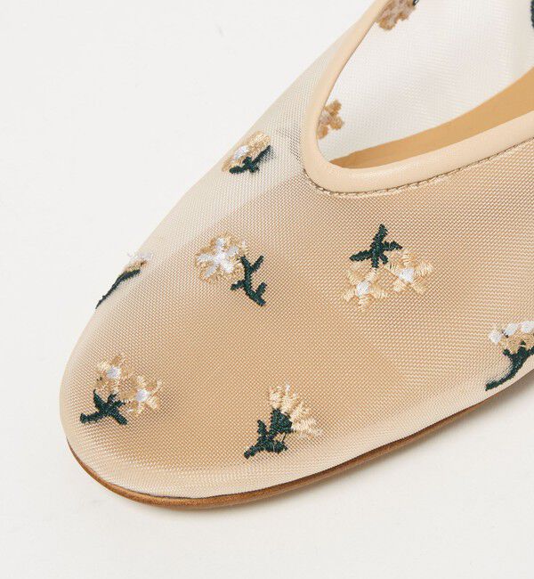 UNITED ARROWS「メッシュ フラワー フラットシューズ」|バレエシューズ|