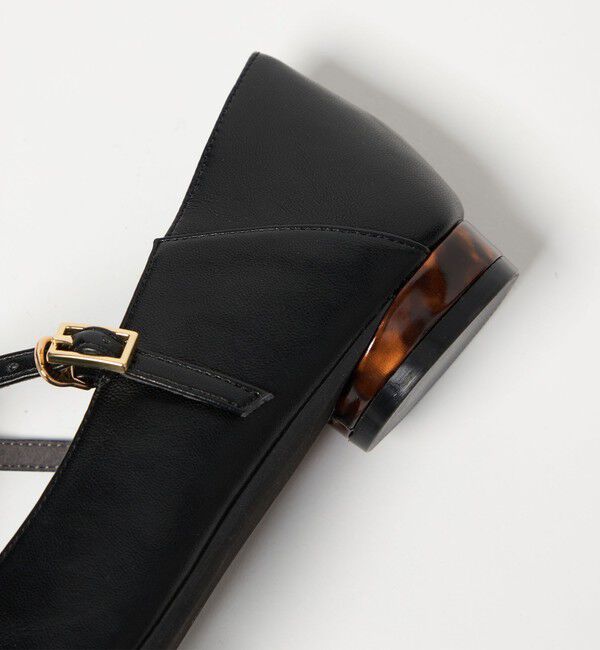 UNITED ARROWS green label relaxing「ポインテッド Tストラップ フラットシューズ 撥水」|パンプス|