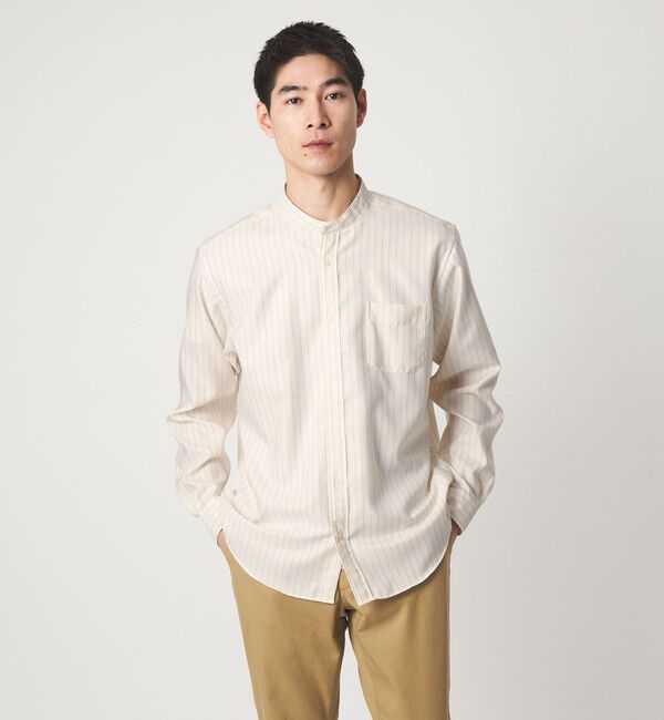 UNITED ARROWS green label relaxing「W/R オックスフォード バンドカラー 長袖 シャツ」|シャツ・ブラウス|