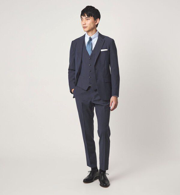 UNITED ARROWS green label relaxing「A+ TWPU トロピカル無地 スリム セットアップ パンツ スラックス -ウォッシャブル・ストレッチ・ウエストア」|スーツ|