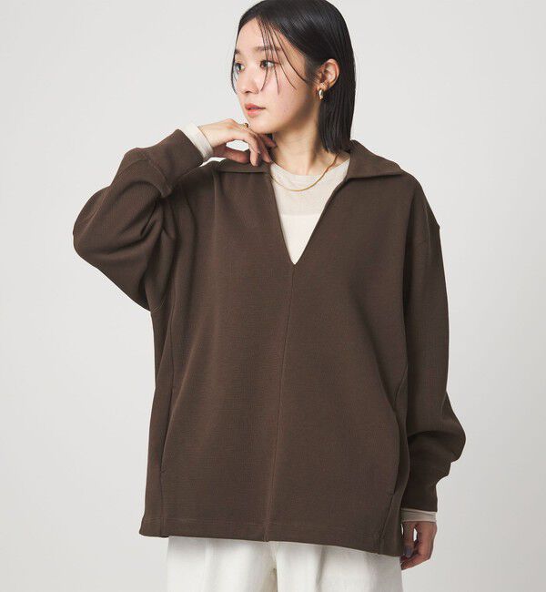 UNITED ARROWS green label relaxing「【WEB限定】＜at ease＞ダブルフェイス エリツキ プルオーバー カットソー」|Tシャツ・カットソー|