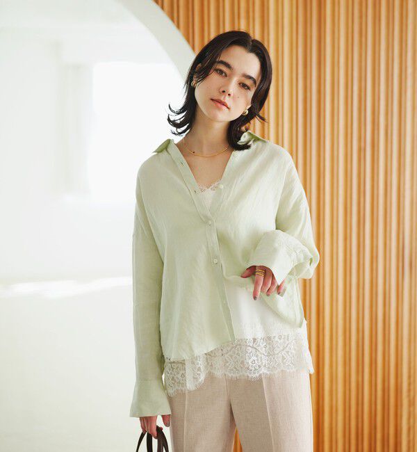 UNITED ARROWS green label relaxing「【結論シリーズ】リネンバランスシャツ［size SHORTあり］」|シャツ・ブラウス|