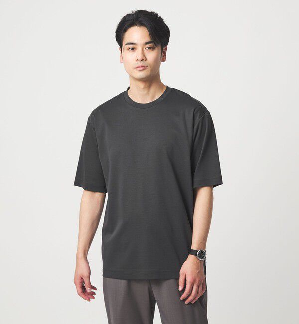UNITED ARROWS green label relaxing「オーガニックコットン ポンチ クルーネック Tシャツ -接触冷感-」|Tシャツ・カットソー|DK.GRAY