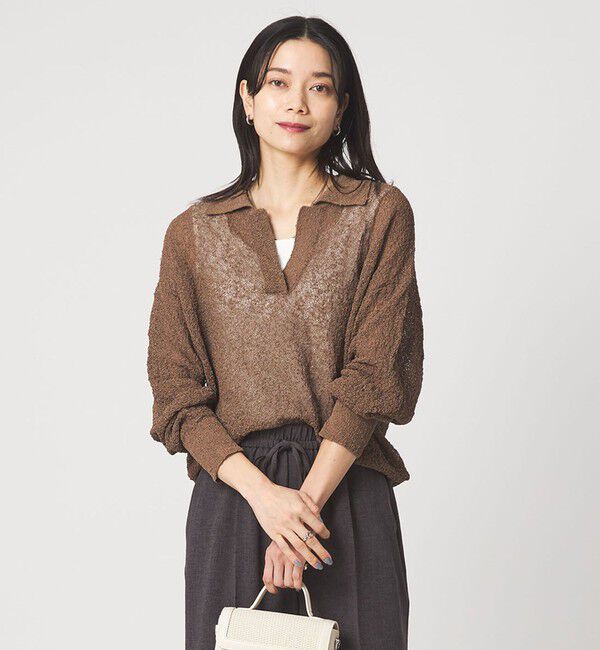 UNITED ARROWS green label relaxing「ノットヤーン スキッパー プルオーバー ウォッシャブル」|ニット・セーター|