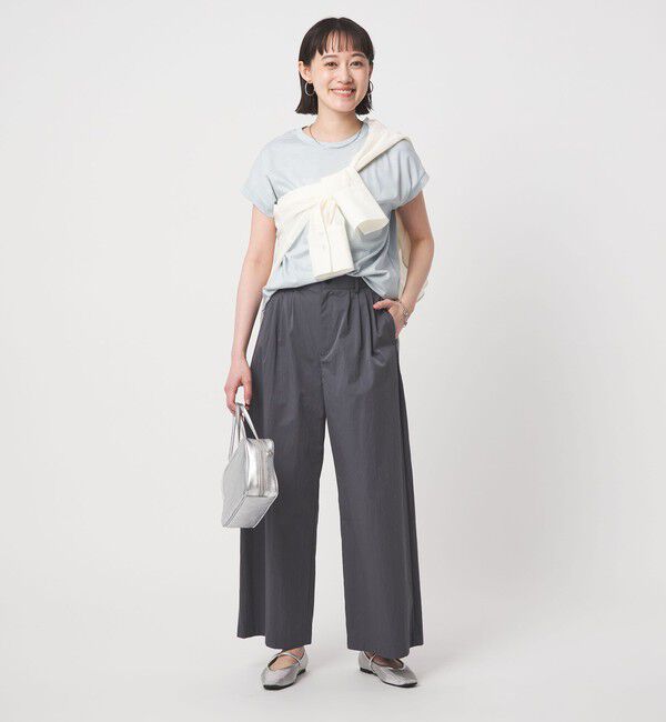 UNITED ARROWS green label relaxing「グロッシー フレンチスリーブ Tシャツ 制菌」|Tシャツ・カットソー|