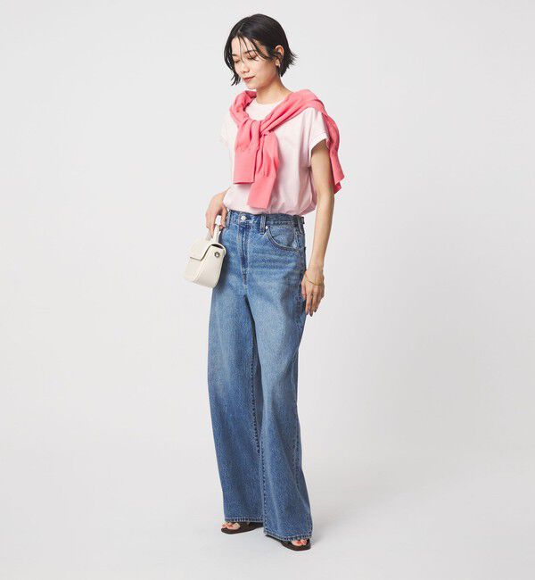 UNITED ARROWS green label relaxing「グロッシー フレンチスリーブ Tシャツ 制菌」|Tシャツ・カットソー|