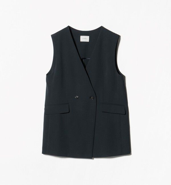 UNITED ARROWS green label relaxing「［size SHORTあり］サラフール ノーラペル ジレ ストレッチ UVカット」|ノーカラージャケット|