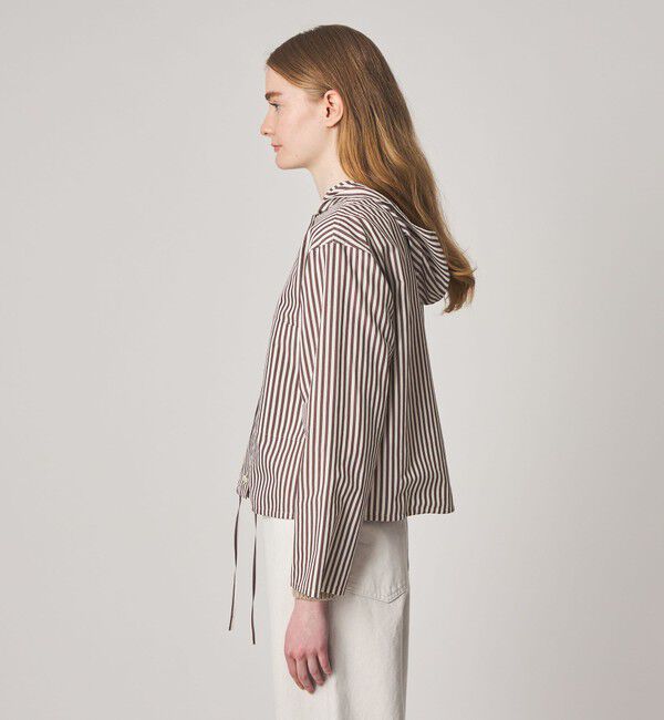 STEVEN ALAN「＜Steven Alan＞コットン キュプラ ストライプ フード シャツ」|シャツ・ブラウス|
