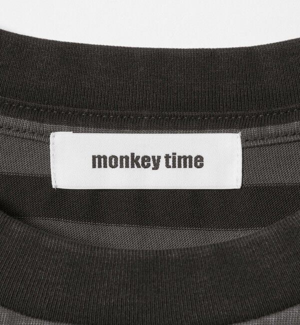 MONKEY TIME「ウォッシュド ボーダー ロングスリーブ Tシャツ」|Tシャツ・カットソー|